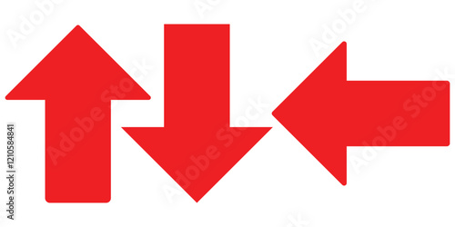Free Download Red arrow icon. Straight long left vector arrow icon. - GFXLoad