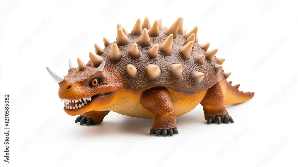 Ankylosaurus Dinosaur Toy on White Background. Generative AI Ankylosaurus Dinosaur Toy on White Background. Generative AI