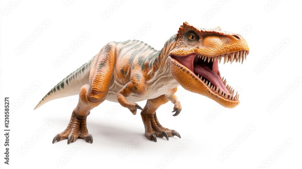 Fototapeta premium Allosaurus Dinosaur on White Background. Generative AI