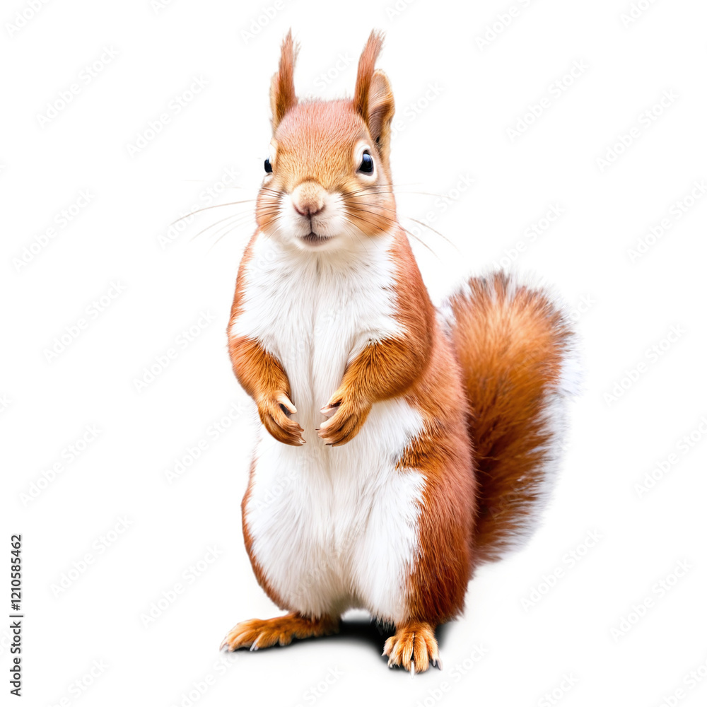 Obraz premium Red Squirrel with White Belly isolated on transparent background