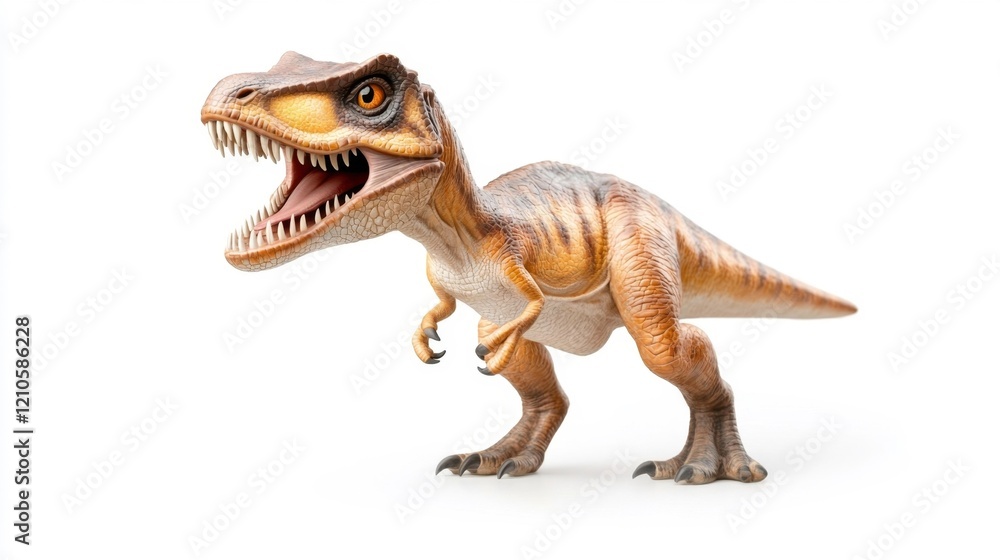 Obraz premium Realistic Eoraptor dinosaur isolated on white background. Generative AI