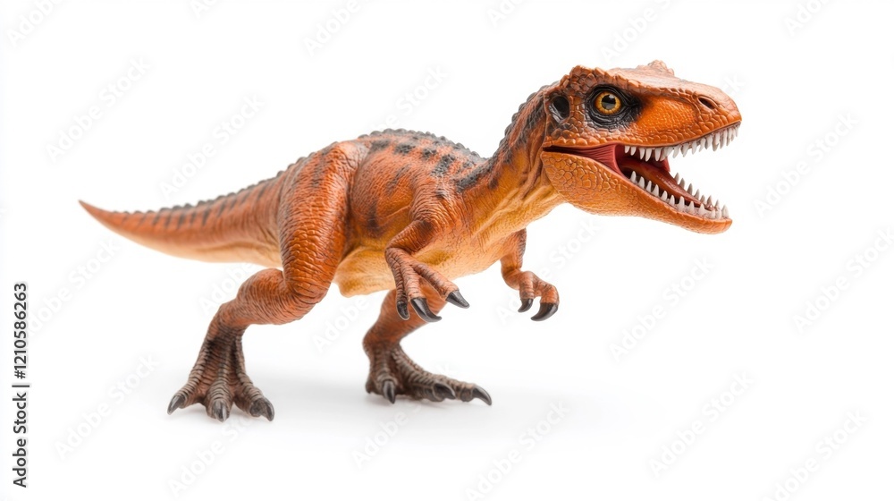 Fototapeta premium Early dinosaur: Eoraptor isolated on a white background. Generative AI