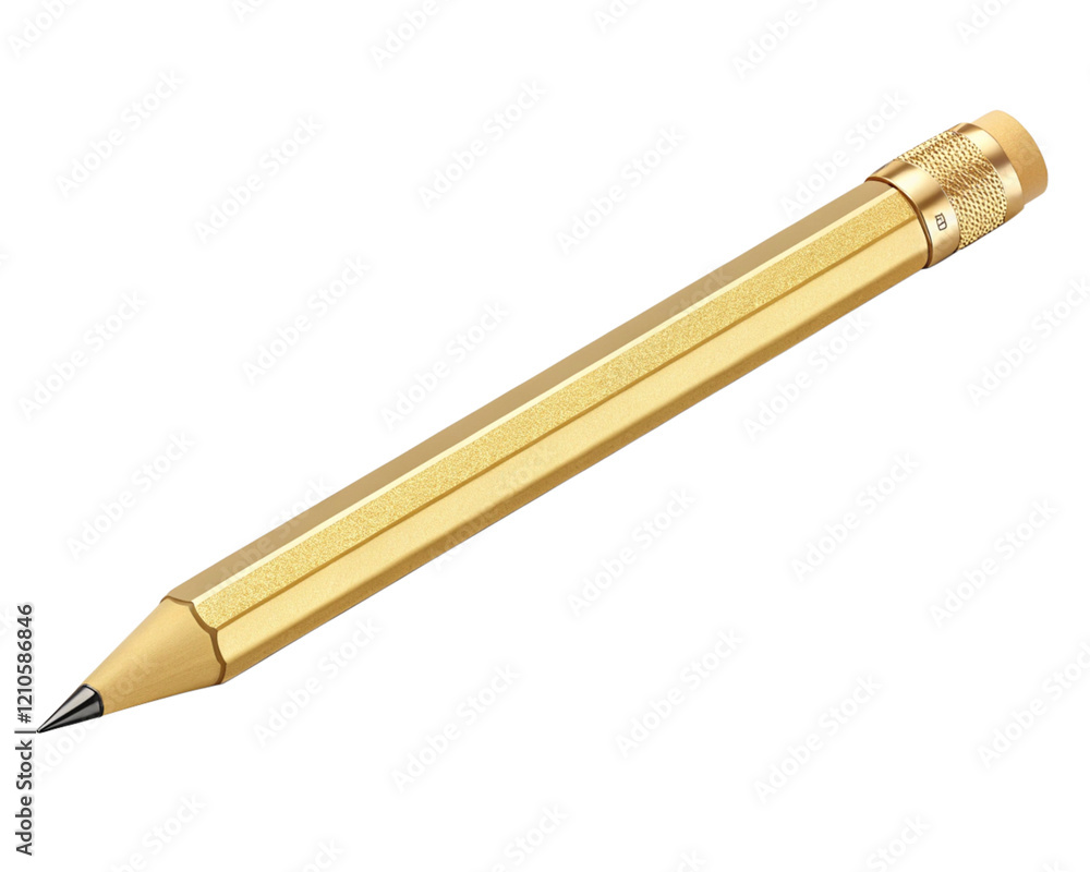 Golden Pencil with a Sharp Tip Placed Horizontally for a Luxurious Writing Tool Golden Pencil with a Sharp Tip Placed Horizontally for a Luxurious Writing Tool