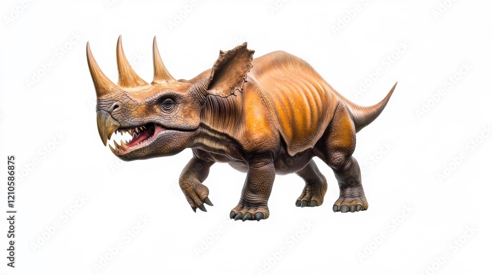 Eotrachodon Dinosaur Model on White Background. Generative AI Eotrachodon Dinosaur Model on White Background. Generative AI