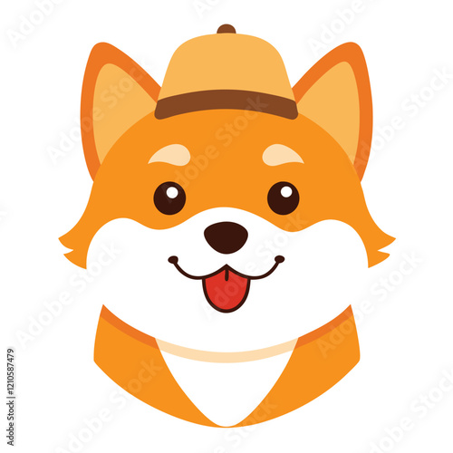 Funny shiba inu dog head vector art