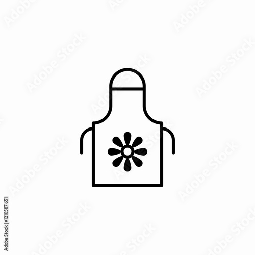 flower stamp apron icon sign vector