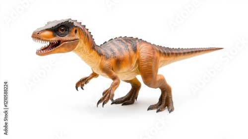 Gigantoraptor Dinosaur Model Isolated on White Background. Generative AI photo