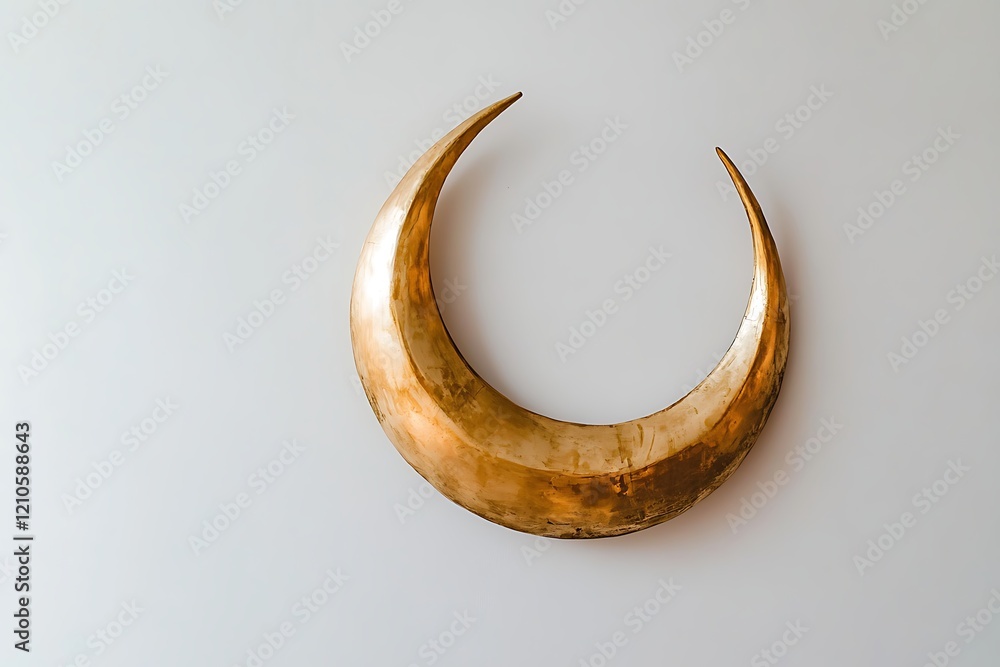 Golden Crescent Moon with Radiant Shine Golden Crescent Moon with Radiant Shine