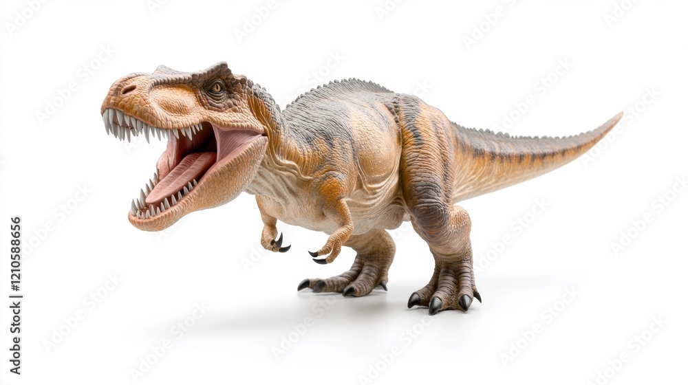 Obraz premium Metriacanthosaurus Dinosaur Toy on White Background. Generative AI