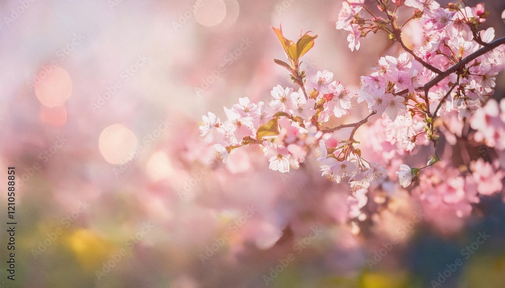 Beautiful cherry blossom flowers with soft pink petals creating a serene spring atmosphere in a sunny park setting Beautiful cherry blossom flowers with soft pink petals creating a serene spring atmosphere in a sunny park setting