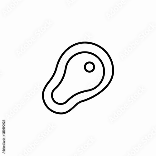 meat piece icon sign vector