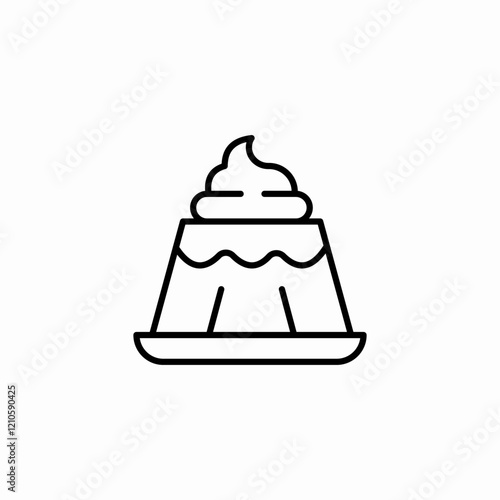 panna cotta icon sign vector