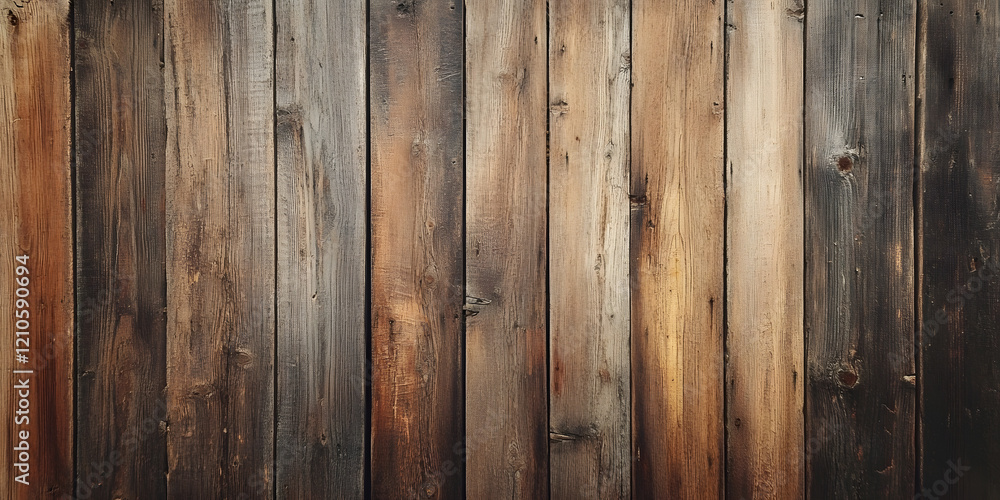 Naklejka premium Textured Wooden Planks Background with Varied Wood Tones : Generative AI