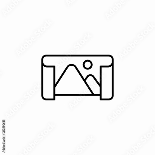 panoramic view icon sign vector