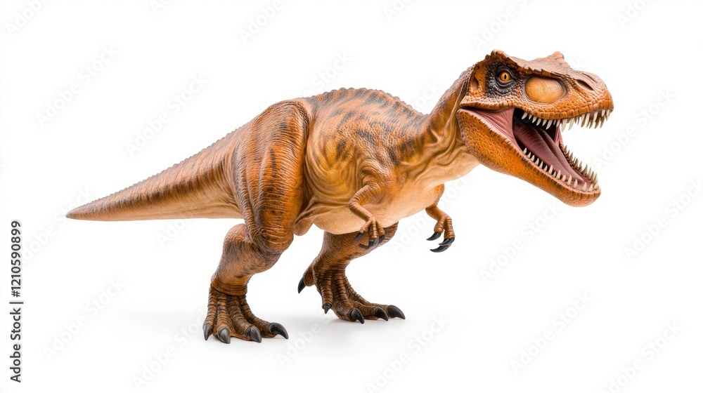 Naklejka premium A realistic isolated Sinornithosaurus with an early feathered predator theme on a white background. Generative AI