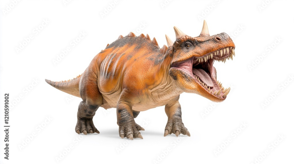 Fototapeta premium Eotrachodon Dinosaur Model in White Background. Generative AI