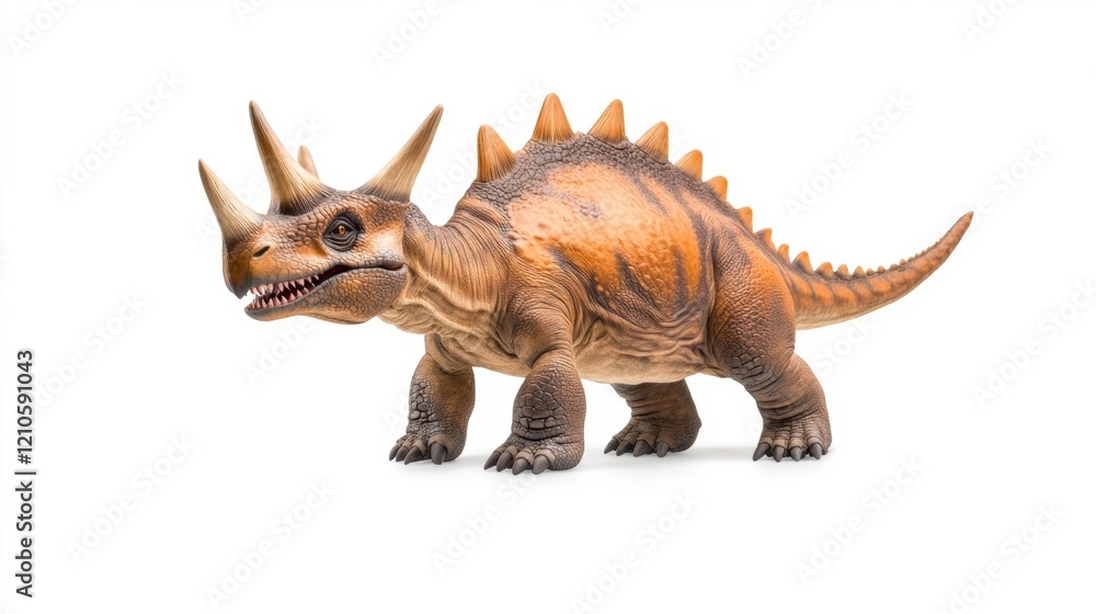 Fototapeta premium Eotrachodon Dinosaur Figurine on White Background. Generative AI