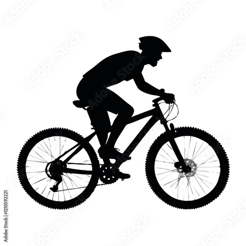 Bicycle and Cycling Silhouettes Vector