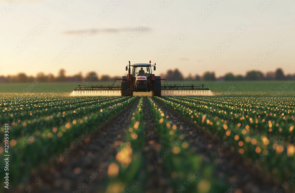 Tractor on the field. Tractor on the field.