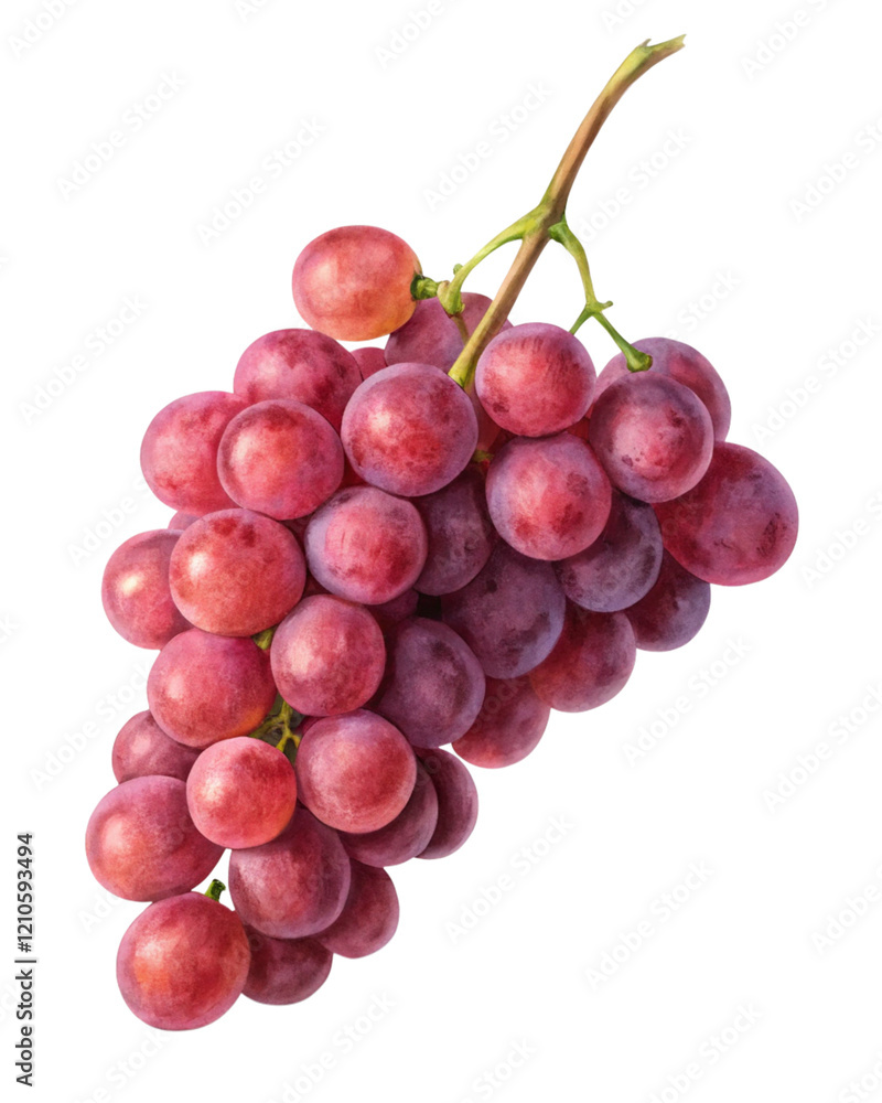 Bunch of Ripe Grapes Perfectly Isolated Against a Clean Background for a Healthy Snack Bunch of Ripe Grapes Perfectly Isolated Against a Clean Background for a Healthy Snack