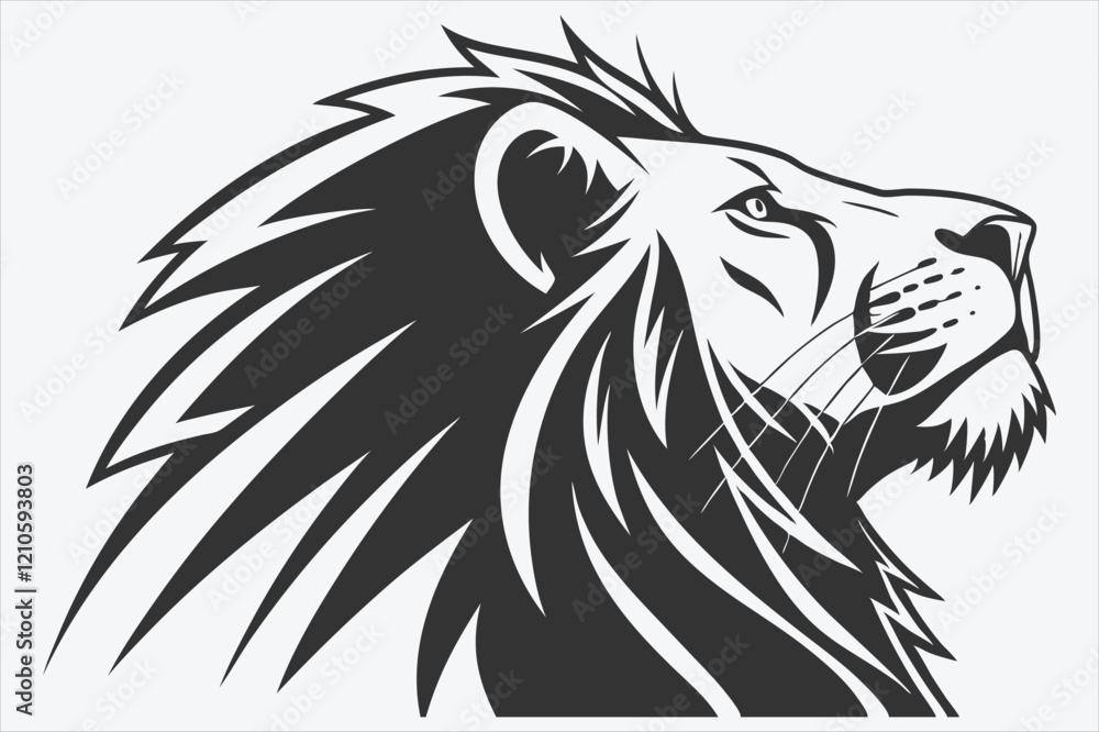 line art illustration of a majestic lion in a walking posture. line art illustration of a majestic lion in a walking posture.