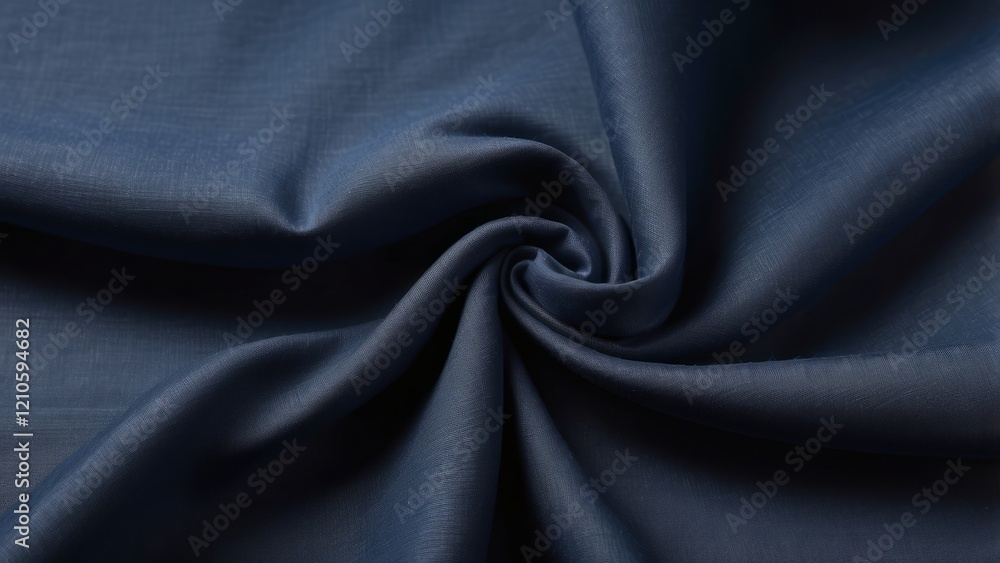 Fototapeta premium Textured fabric background with soft linen weave in dark navy