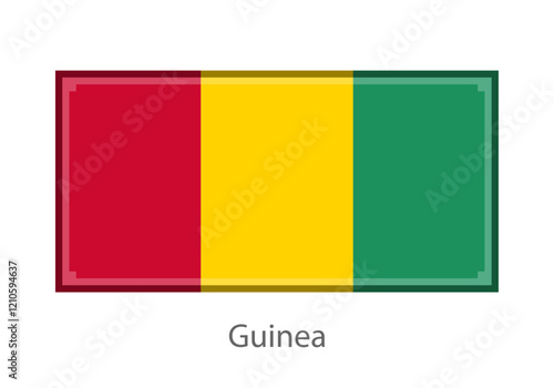 Vector illustration of the Guinea flag in pixel art or mosaic style on white background. Collection of flags of the countries of the world.   