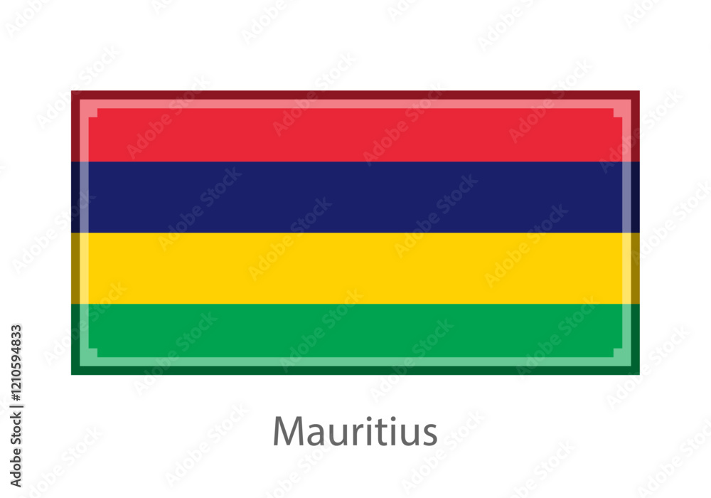 Vector illustration of the Mauritius flag in pixel art or mosaic style on white background. Collection of flags of the countries of the world. Vector illustration of the Mauritius flag in pixel art or mosaic style on white background. Collection of flags of the countries of the world.