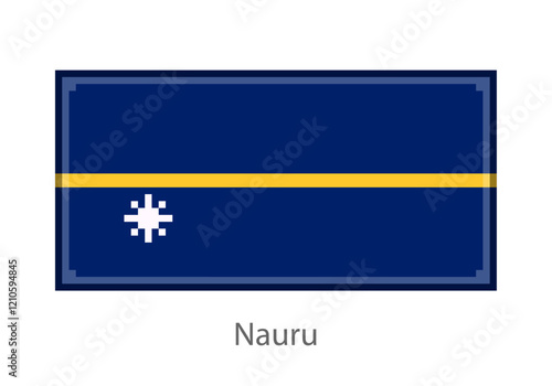 Vector illustration of the Nauru flag in pixel art or mosaic style on white background. Collection of flags of the countries of the world. 