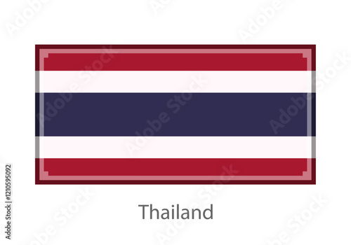 Vector illustration of the Thailand flag in pixel art or mosaic style on white background. Collection of flags of the countries of the world. 