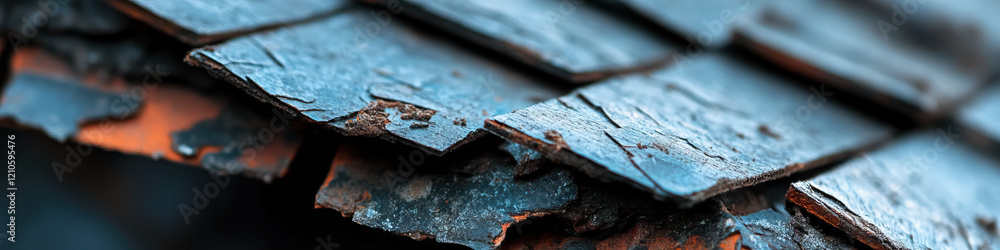 Close-up of Weathered Wooden Shingles Close-up of Weathered Wooden Shingles