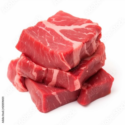 Pile of Raw Beef Steaks photo