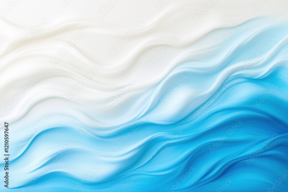 Obraz premium Gradient blue and white wavy textures creating a sense of depth and flow. abstract fluid design for modern compositions.