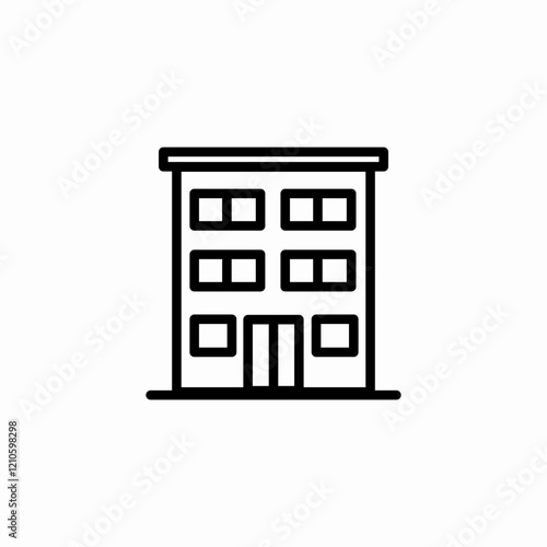 apartment building icon sign vector