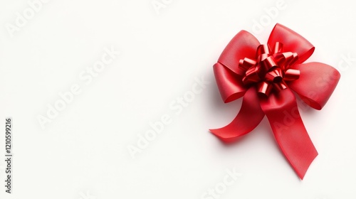 Christmas ribbon isolated on white background. Generative AI
