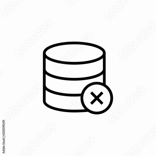 database deletion icon sign vector