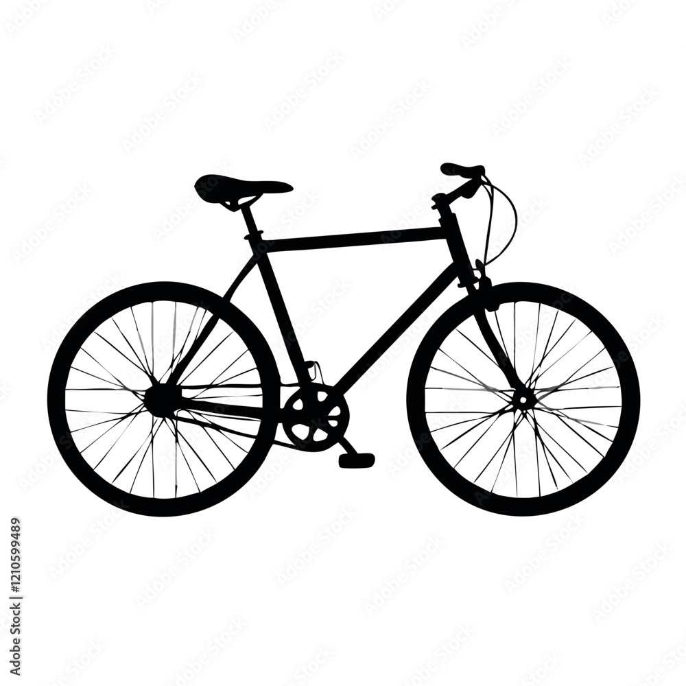 Simple Bicycle Silhouette Vector Design Simple Bicycle Silhouette Vector Design