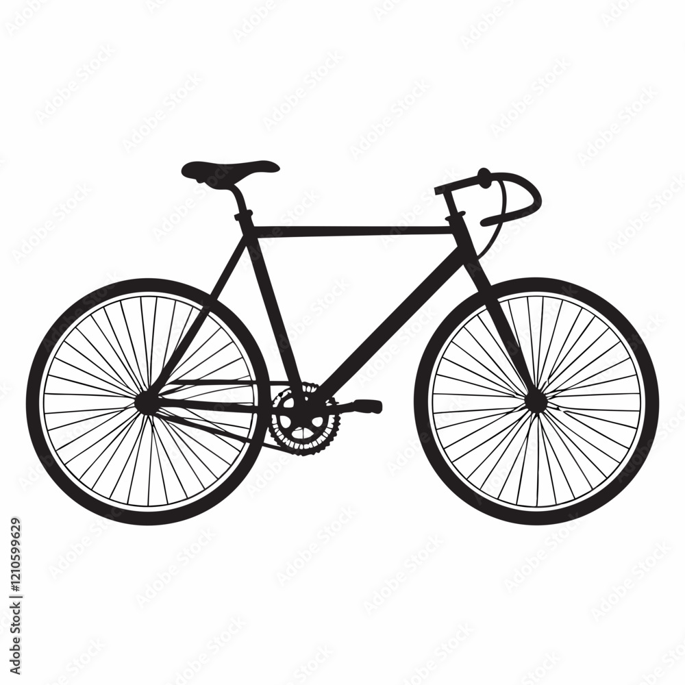 Simple Bicycle Silhouette Vector Design Simple Bicycle Silhouette Vector Design