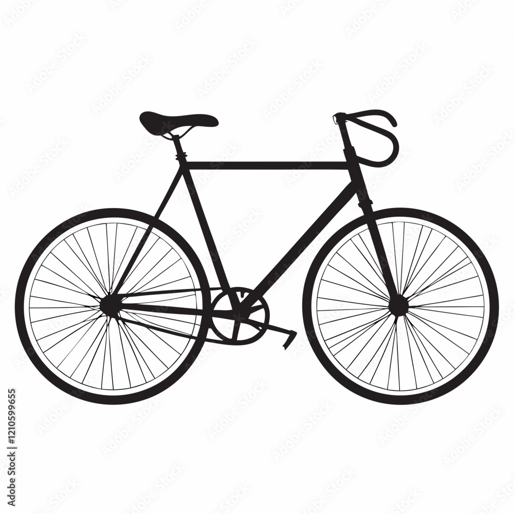 Obraz premium Simple Bicycle Silhouette Vector Design