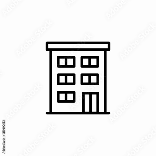 high apartment building icon sign vector