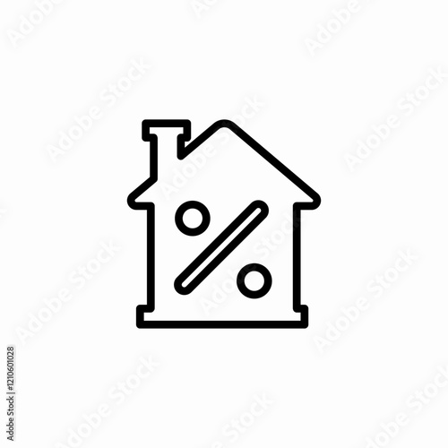 housing percentage icon sign vector