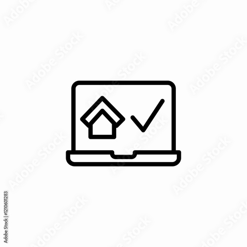 laptop housing platform icon sign vector