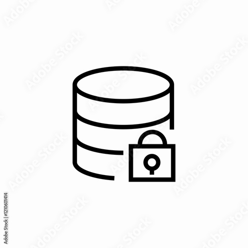 locked database icon sign vector