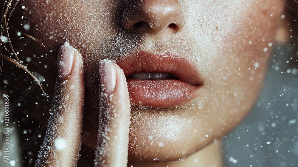 Obraz premium Woman with scrub on face.