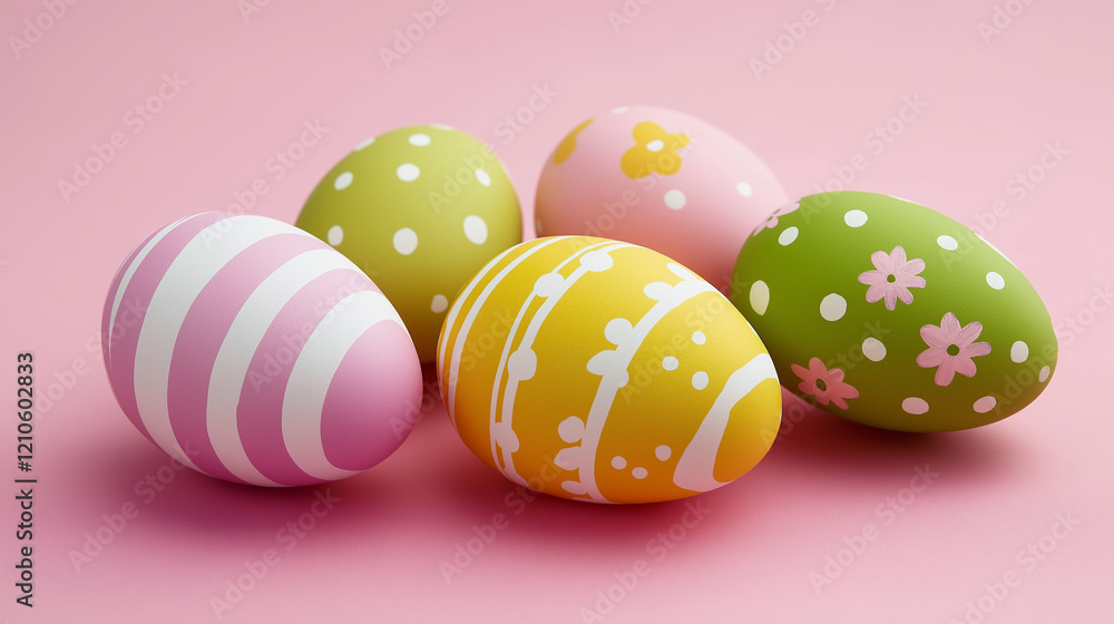 Obraz premium easter eggs on a pink background