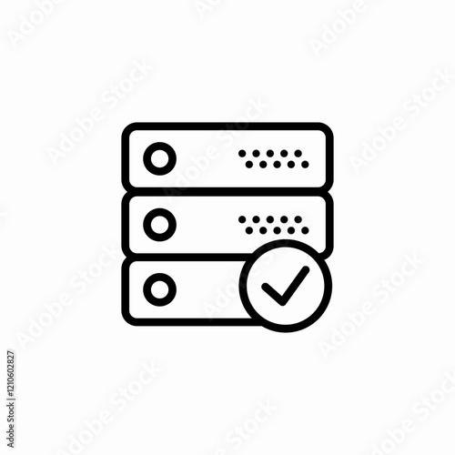 server completed icon sign vector