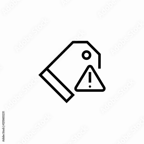 tag warning icon sign vector