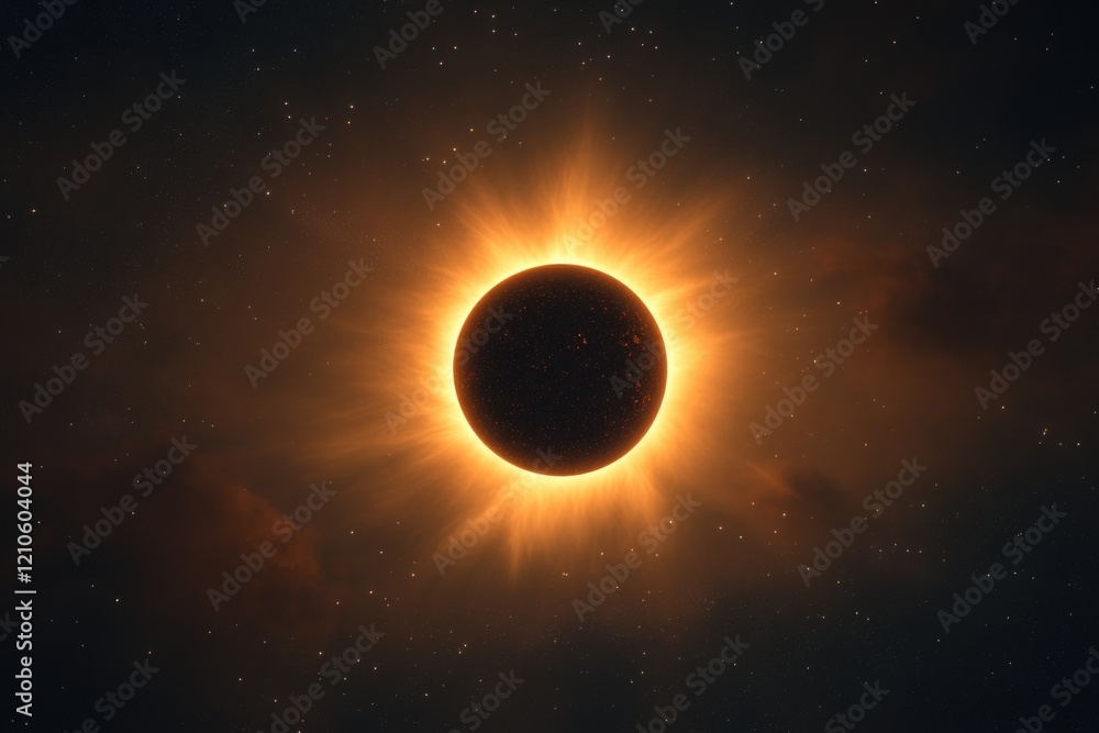 Fototapeta premium A breathtaking view of a solar eclipse, where the moon partially obscures the sun from Earth's perspective.