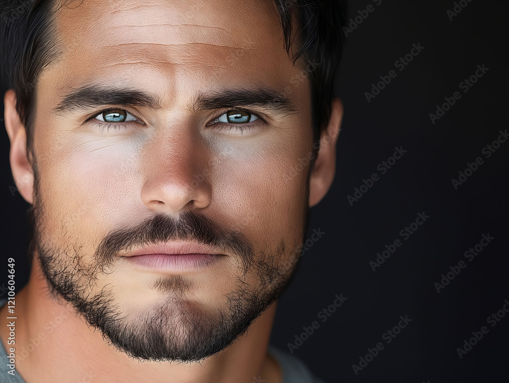Obraz premium A close up of a man with a beard and blue eyes