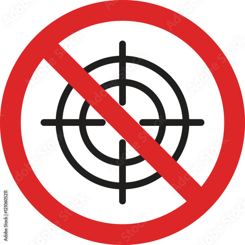 Hunting ban icon isolated on white background . No aim icon . Vector illustration